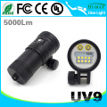 Newest Hi-max Dive photo Torch 5000lm UV9 Scuba Lamp 120 Degrees Video Diving Light